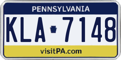 PA license plate KLA7148