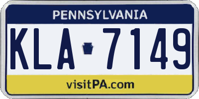 PA license plate KLA7149