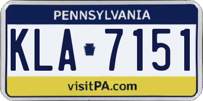 PA license plate KLA7151