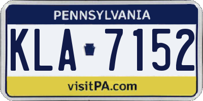 PA license plate KLA7152