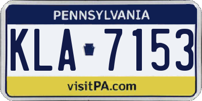 PA license plate KLA7153