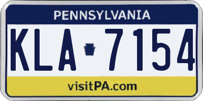 PA license plate KLA7154