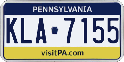 PA license plate KLA7155