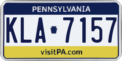 PA license plate KLA7157