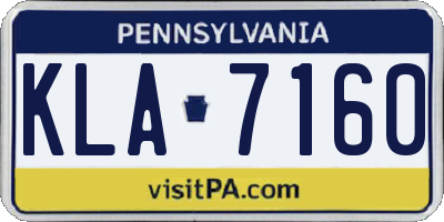 PA license plate KLA7160