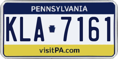 PA license plate KLA7161