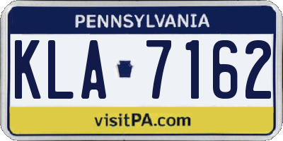 PA license plate KLA7162