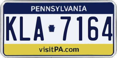 PA license plate KLA7164