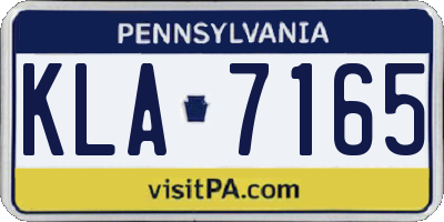 PA license plate KLA7165
