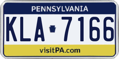 PA license plate KLA7166