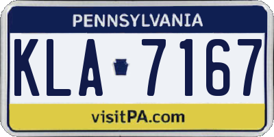 PA license plate KLA7167