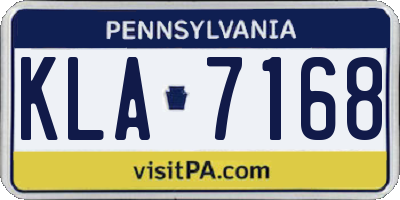 PA license plate KLA7168