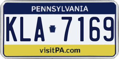 PA license plate KLA7169