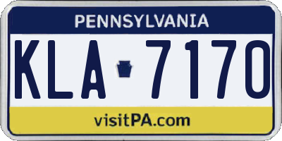 PA license plate KLA7170