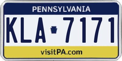 PA license plate KLA7171