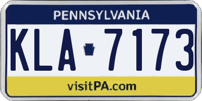 PA license plate KLA7173