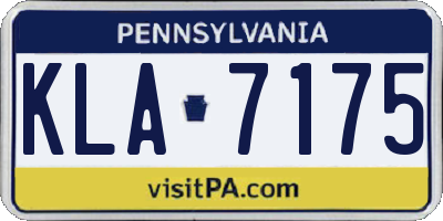 PA license plate KLA7175