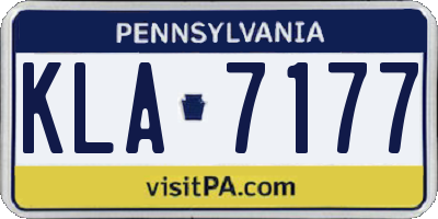 PA license plate KLA7177