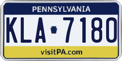 PA license plate KLA7180