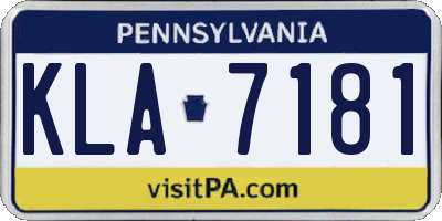 PA license plate KLA7181