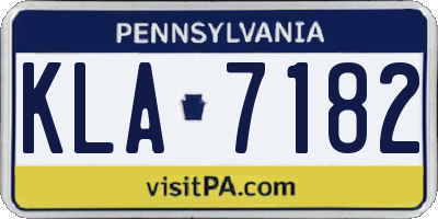 PA license plate KLA7182