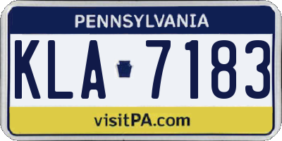 PA license plate KLA7183