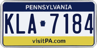 PA license plate KLA7184