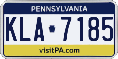 PA license plate KLA7185