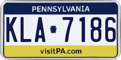 PA license plate KLA7186