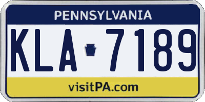 PA license plate KLA7189