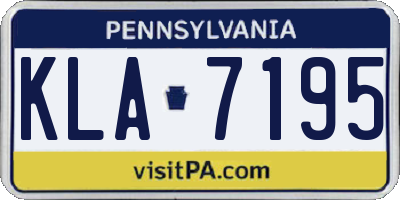PA license plate KLA7195