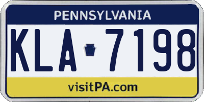 PA license plate KLA7198