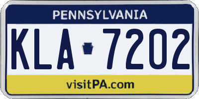 PA license plate KLA7202