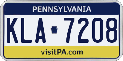 PA license plate KLA7208