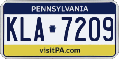 PA license plate KLA7209