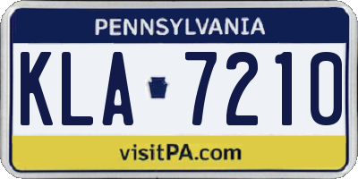 PA license plate KLA7210