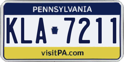 PA license plate KLA7211