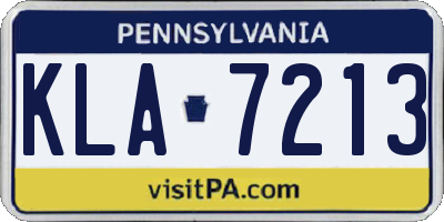 PA license plate KLA7213