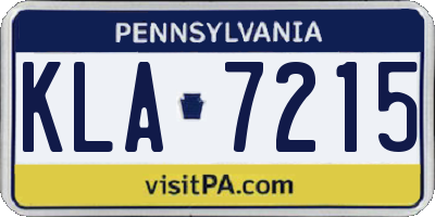 PA license plate KLA7215