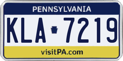 PA license plate KLA7219