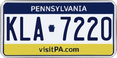 PA license plate KLA7220