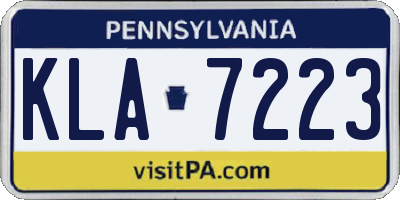 PA license plate KLA7223