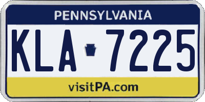 PA license plate KLA7225