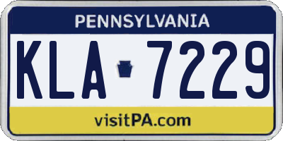 PA license plate KLA7229