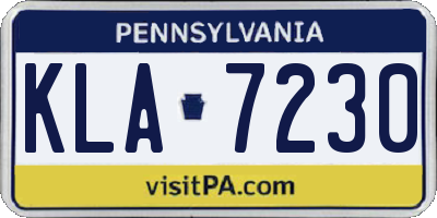 PA license plate KLA7230