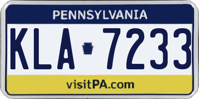 PA license plate KLA7233