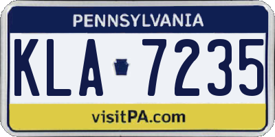 PA license plate KLA7235