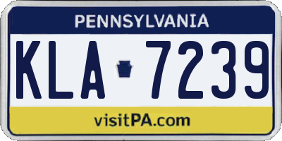 PA license plate KLA7239