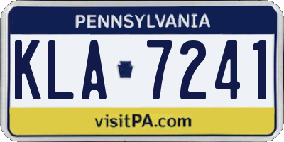 PA license plate KLA7241