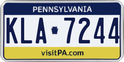 PA license plate KLA7244